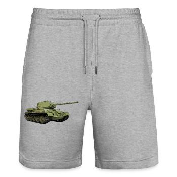 T-34 - Stanley/Stella Trainer Unisex Organic Jogging Shorts - heather grey - Front - Nik (191cm) & Marisol (170cm)