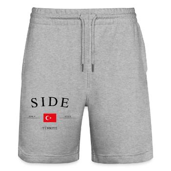 Side Türkiye – Souvenirs et cadeaux de vacances - Short de jogging bio TRAINER Stanley/Stella unisexe - gris chiné - Devant - Nik (191cm) & Marisol (170cm)