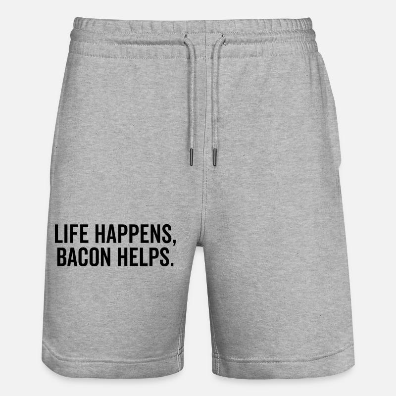 La vie arrive, le bacon aide - Short de jogging bio TRAINER Stanley/Stella unisexe - gris chiné