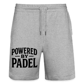 Funny Padel – Powered by Padel - Stanley/Stella Trainer Unisex Organic Jogging Shorts - heather grey - Front - Nik (191cm) & Marisol (170cm)