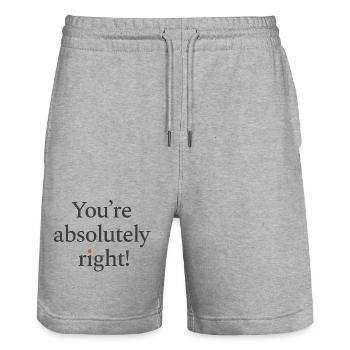 You're absolutely right - Stanley/Stella Unisex Bio Joggingshorts Trainer  - Grau meliert - Vorne - Nik (191cm) & Marisol (170cm)