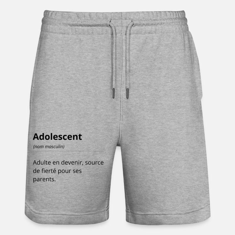 Définition Adolescent - Classique sobre humour top - Short de jogging bio TRAINER Stanley/Stella unisexe - gris chiné
