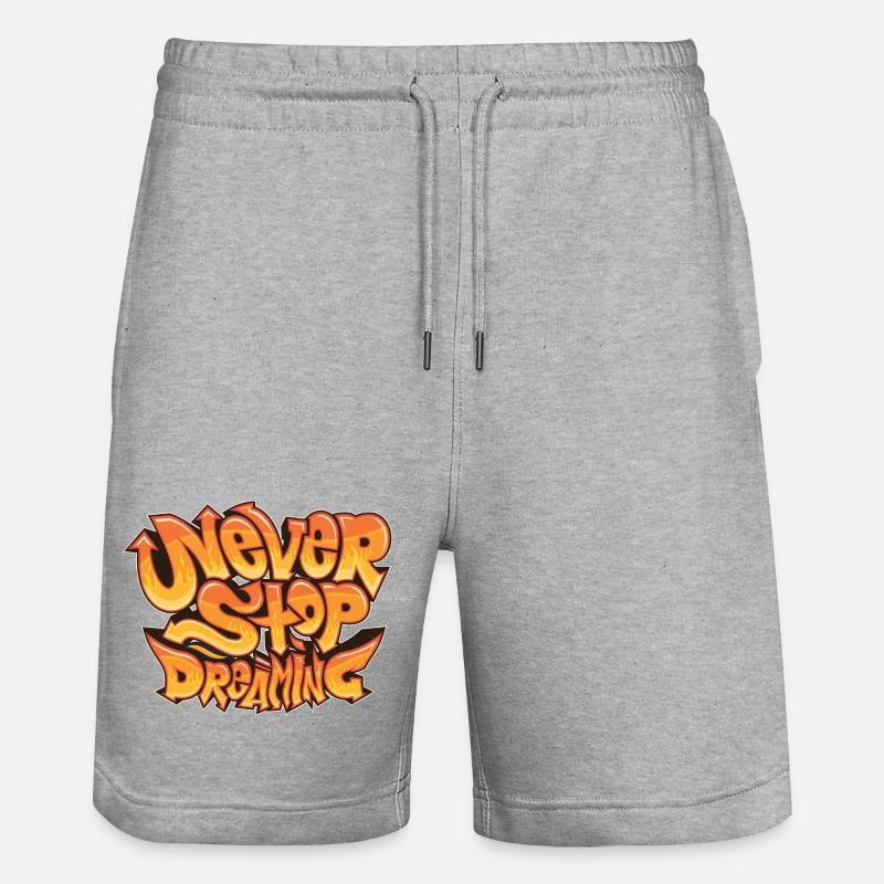 Ne jamais cesser de rêver - Short de jogging bio TRAINER Stanley/Stella unisexe - gris chiné