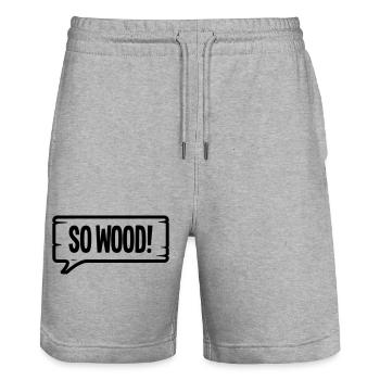 SO WOOD! - Stanley/Stella Unisex Bio Joggingshorts Trainer  - Grau meliert - Vorne - Nik (191cm) & Marisol (170cm)