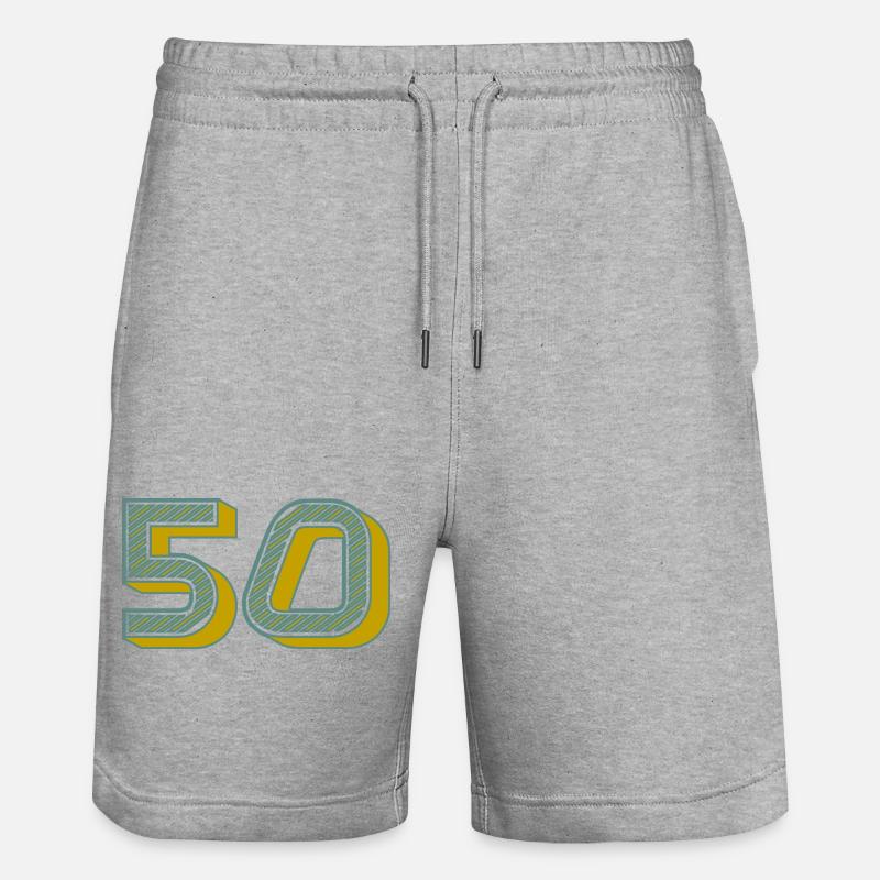 Numéro 50 Graphique Moderne - Short de jogging bio TRAINER Stanley/Stella unisexe - gris chiné