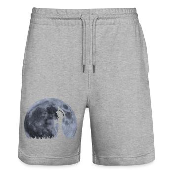 Death Rises with the Moon - Stanley/Stella Unisex Bio Joggingshorts Trainer  - Grau meliert - Vorne - Nik (191cm) & Marisol (170cm)