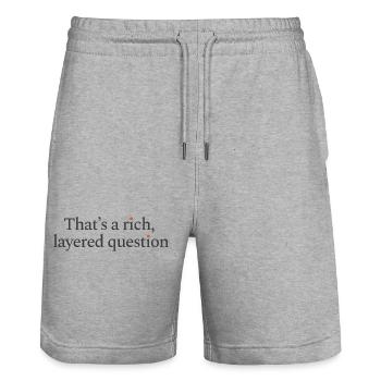 That is a rich, layered question - Stanley/Stella Unisex Bio Joggingshorts Trainer  - Grau meliert - Vorne - Nik (191cm) & Marisol (170cm)