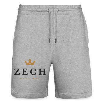 Zech Original Familienlogo - Stanley/Stella Unisex Bio Joggingshorts Trainer  - Grau meliert - Vorne - Nik (191cm) & Marisol (170cm)