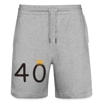 40 - Short de jogging bio TRAINER Stanley/Stella unisexe - gris chiné - Devant - Nik (191cm) & Marisol (170cm)