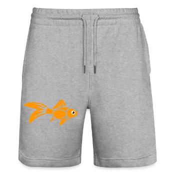 Stilisierter Goldfisch - Stanley/Stella Unisex Bio Joggingshorts Trainer  - Grau meliert - Vorne - Nik (191cm) & Marisol (170cm)