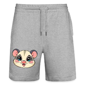 opossum - Short de jogging bio TRAINER Stanley/Stella unisexe - gris chiné - Devant - Nik (191cm) & Marisol (170cm)