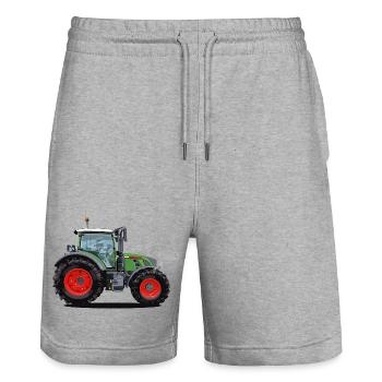 Tractor that everyone likes - Stanley/Stella Trainer Unisex Organic Jogging Shorts - heather grey - Front - Nik (191cm) & Marisol (170cm)