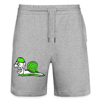 Snail Soldier Military General Helmet War Evil - Stanley/Stella Trainer Unisex Organic Jogging Shorts - heather grey - Front - Nik (191cm) & Marisol (170cm)