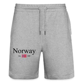 Norway - Norge - Norwegen - Flagge - Skandinavien - Stanley/Stella Unisex Bio Joggingshorts Trainer  - Grau meliert - Vorne - Nik (191cm) & Marisol (170cm)