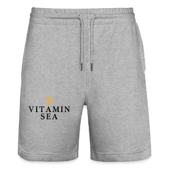 Vitamine Mer - Short de jogging bio TRAINER Stanley/Stella unisexe - gris chiné - Devant - Nik (191cm) & Marisol (170cm)