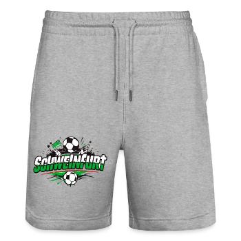 Schweinfurt Fussball Fan Shirt Fußball Tshirt - Stanley/Stella Unisex Bio Joggingshorts Trainer  - Grau meliert - Vorne - Nik (191cm) & Marisol (170cm)