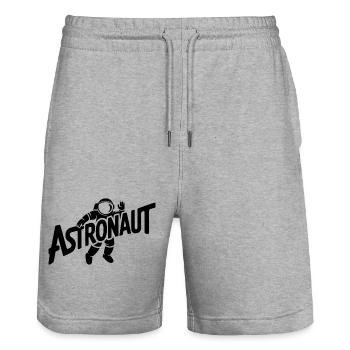 Astronaut - Cool Astonomy Logo - Stanley/Stella Trainer Unisex Organic Jogging Shorts - heather grey - Front - Nik (191cm) & Marisol (170cm)