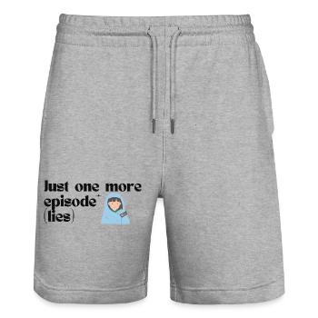 Nur noch eine Episode K-Drama Binge Merch Design - Stanley/Stella Unisex Bio Joggingshorts Trainer  - Grau meliert - Vorne - Nik (191cm) & Marisol (170cm)