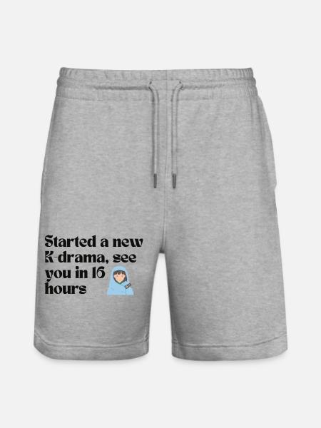 Startede et nyt K-drama Vi ses på 16 timers merch - Stanley/Stella Trainer økologiske unisex joggingshorts - grå meleret
