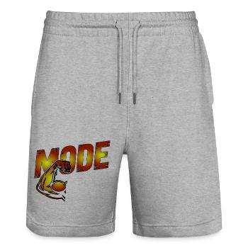 Empowerment Fist with Bold Text - Stanley/Stella Trainer Unisex Organic Jogging Shorts - heather grey - Front - Nik (191cm) & Marisol (170cm)
