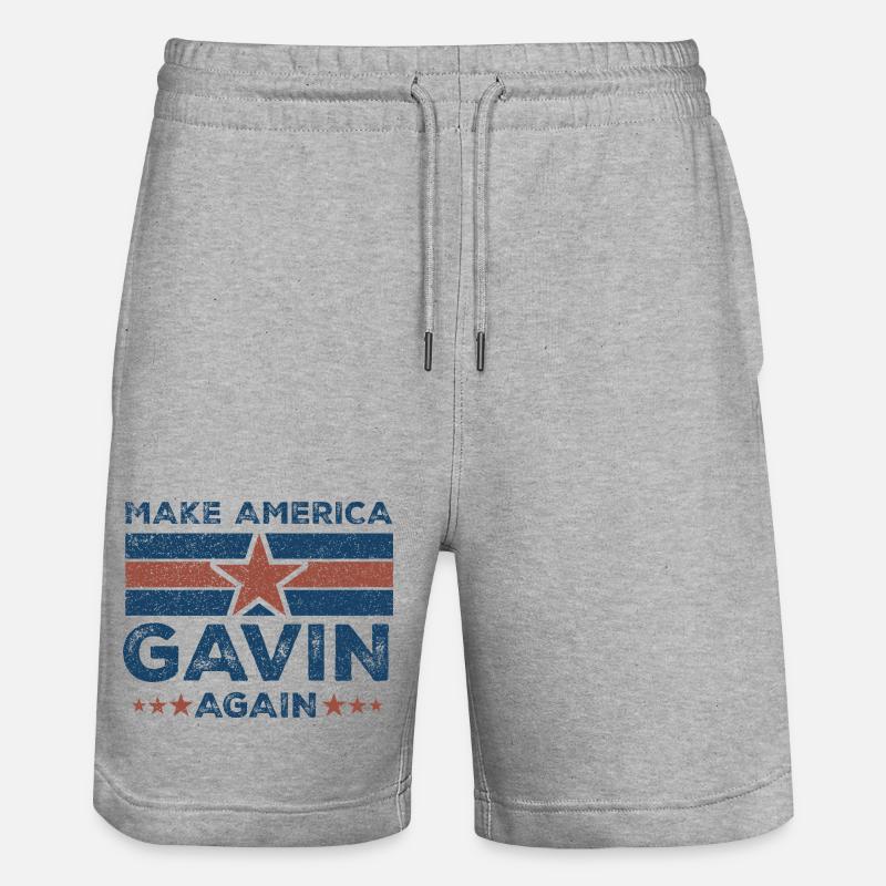 Gavin Make America - Short de jogging bio TRAINER Stanley/Stella unisexe - gris chiné