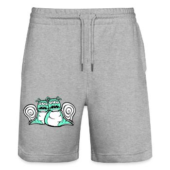 2 escargots monstres extraterrestres Halloween extraterrestres - Short de jogging bio TRAINER Stanley/Stella unisexe - gris chiné - Devant - Nik (191cm) & Marisol (170cm)