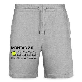 Montag Sternebewertung - Stanley/Stella Unisex Bio Joggingshorts Trainer  - Grau meliert - Vorne - Nik (191cm) & Marisol (170cm)