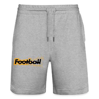 Soccer - Stanley/Stella Trainer Unisex Organic Jogging Shorts - heather grey - Front - Nik (191cm) & Marisol (170cm)