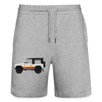 Retro model Offroad Design Defender - Stanley/Stella Trainer Unisex Organic Jogging Shorts - heather grey - Front - Nik (191cm) & Marisol (170cm)