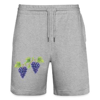 Conception de costumes traditionnels de raisin - Short de jogging bio TRAINER Stanley/Stella unisexe - gris chiné - Devant - Nik (191cm) & Marisol (170cm)
