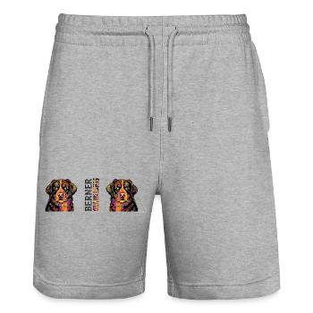 Berner Sennenhund - Stanley/Stella Unisex Bio Joggingshorts Trainer  - Grau meliert - Vorne - Nik (191cm) & Marisol (170cm)