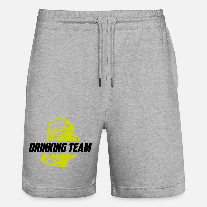 Drinking Team Bier - Stanley/Stella Unisex Bio Joggingshorts Trainer  - Grau meliert