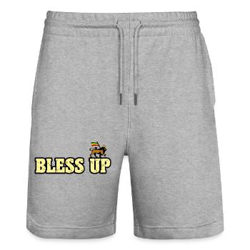 Dub Reggae Bless Up - Short de jogging bio TRAINER Stanley/Stella unisexe - gris chiné - Devant - Nik (191cm) & Marisol (170cm)