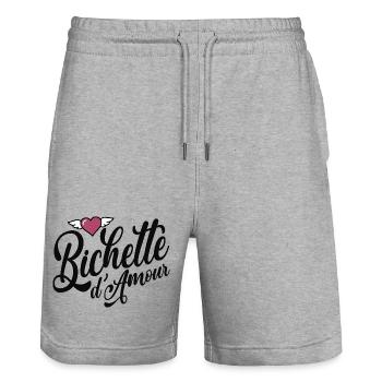 Bichette Amour Ramantique Coeur Ailes - Short de jogging bio TRAINER Stanley/Stella unisexe - gris chiné - Devant - Nik (191cm) & Marisol (170cm)
