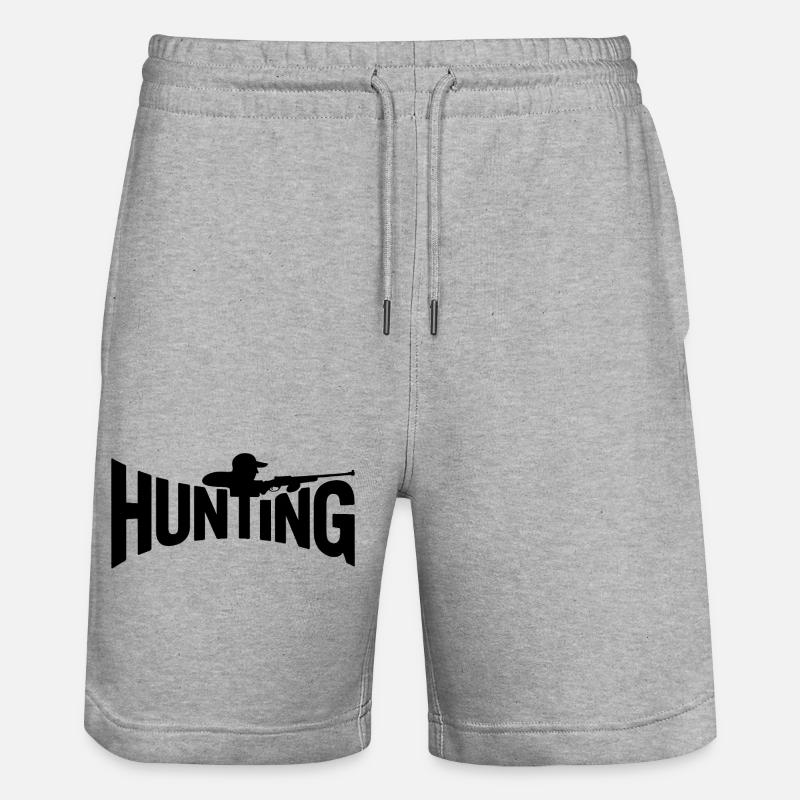 Chasse - Logo Cool Hunter - Short de jogging bio TRAINER Stanley/Stella unisexe - gris chiné