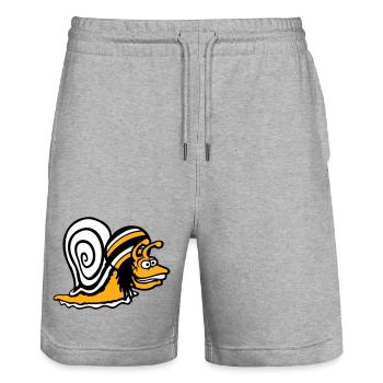 snail reggae music rasta hair hat Jamaica - Stanley/Stella Trainer Unisex Organic Jogging Shorts - heather grey - Front - Nik (191cm) & Marisol (170cm)
