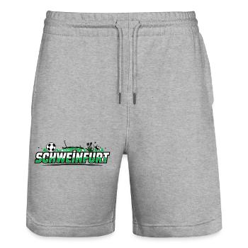 Schweinfurt Fussball Fanartikel Fußball Fan - Stanley/Stella Unisex Bio Joggingshorts Trainer  - Grau meliert - Vorne - Nik (191cm) & Marisol (170cm)