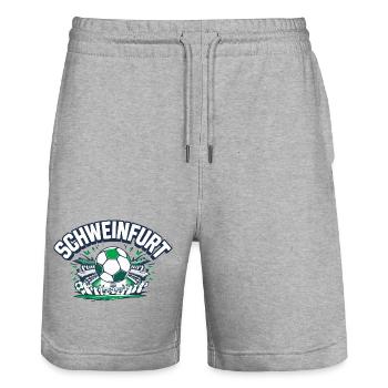 Schweinfurt Football Fan Merchandise Football Fan - Stanley/Stella Trainer Unisex Organic Jogging Shorts - heather grey - Front - Nik (191cm) & Marisol (170cm)