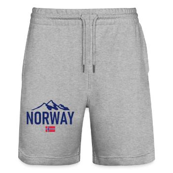 Norway - Norge - Norway - Flag - Scandinavia - Stanley/Stella Trainer Unisex Organic Jogging Shorts - heather grey - Front - Nik (191cm) & Marisol (170cm)