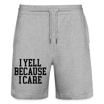 Ich schreie, weil es mir wichtig ist - Stanley/Stella Unisex Bio Joggingshorts Trainer  - Grau meliert - Vorne - Nik (191cm) & Marisol (170cm)