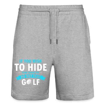 Golf Reveals Character Honest Player Humor - Stanley/Stella Unisex Bio Joggingshorts Trainer  - Grau meliert - Vorne - Nik (191cm) & Marisol (170cm)
