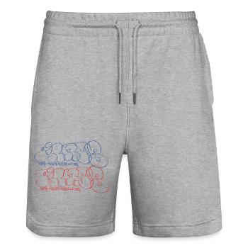 The ultimate Parisian street art souvenir - Stanley/Stella Trainer Unisex Organic Jogging Shorts - heather grey - Front - Nik (191cm) & Marisol (170cm)