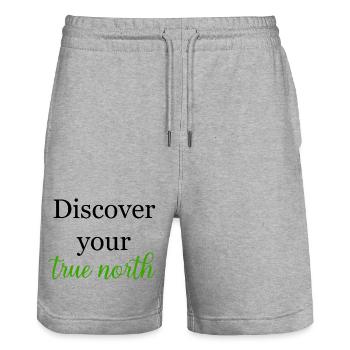 Entdecken Sie Ihre True North Purpose Finding Journey - Stanley/Stella Unisex Bio Joggingshorts Trainer  - Grau meliert - Vorne - Nik (191cm) & Marisol (170cm)