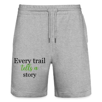 Inspirierende grüne Schrift, die jeder Weg erzähltDesign - Stanley/Stella Unisex Bio Joggingshorts Trainer  - Grau meliert - Vorne - Nik (191cm) & Marisol (170cm)