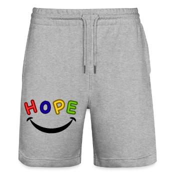 HOPE - Stanley/Stella Unisex Bio Joggingshorts Trainer  - Grau meliert - Vorne - Nik (191cm) & Marisol (170cm)