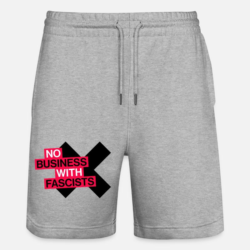 PAS D’AFFAIRES AVEC LES FASCISTES - Short de jogging bio TRAINER Stanley/Stella unisexe - gris chiné