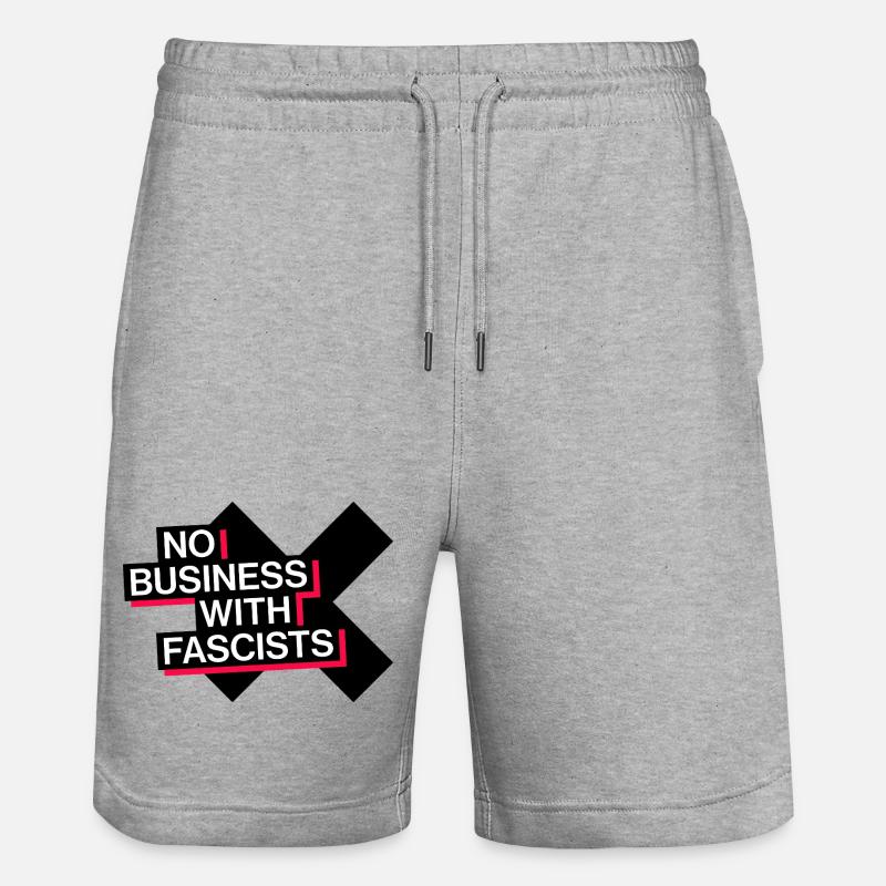 PAS D’AFFAIRES AVEC LES FASCISTES - Short de jogging bio TRAINER Stanley/Stella unisexe - gris chiné