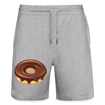 Einfacher Schokoladen-Donut für Feinschmecker - Stanley/Stella Unisex Bio Joggingshorts Trainer  - Grau meliert - Vorne - Nik (191cm) & Marisol (170cm)