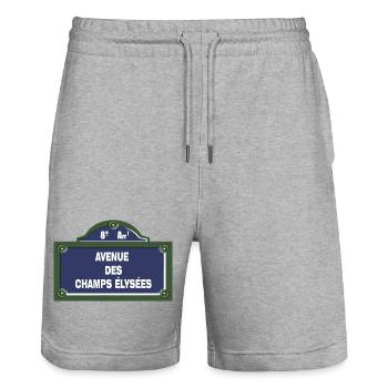 Vintage Parisian Street Signage Street Sign - Stanley/Stella Trainer Unisex Organic Jogging Shorts - heather grey - Front - Nik (191cm) & Marisol (170cm)