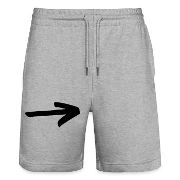 Schlichter Pfeil zum selbst gestalten - Stanley/Stella Unisex Bio Joggingshorts Trainer  - Grau meliert - Vorne - Nik (191cm) & Marisol (170cm)
